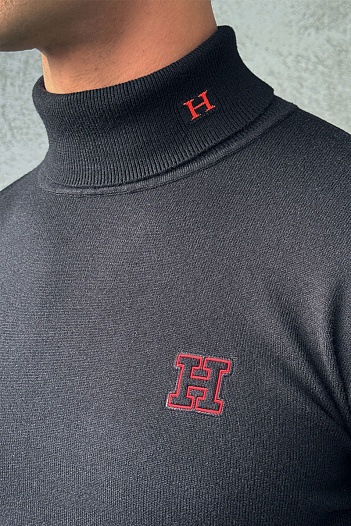 Мужская чёрная водолазка Hermes Premium   