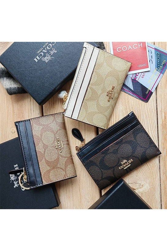 Кожаный кардхолдер Coach 12x9 см (3 расцветки)