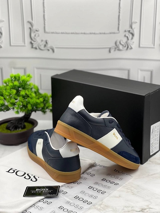 Кожаные кроссовки Hugo Boss Brandon Tenn - Navy