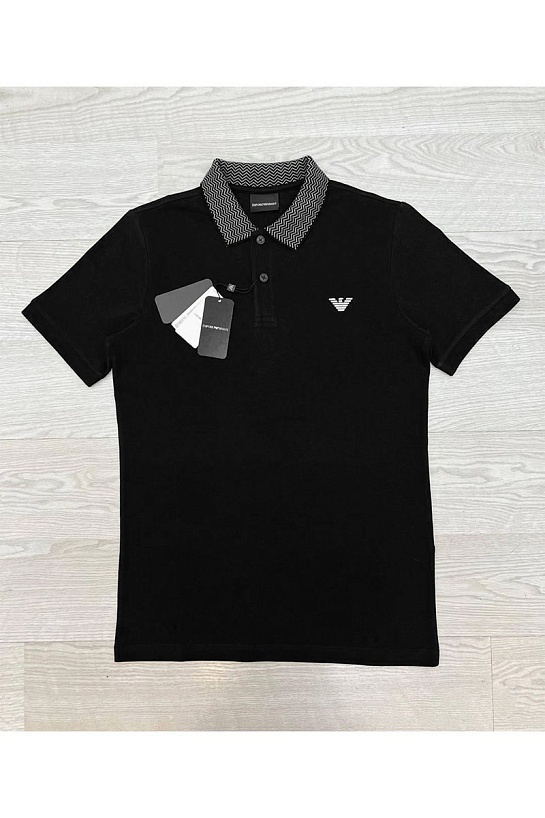 Мужское чёрное поло Emporio Armani