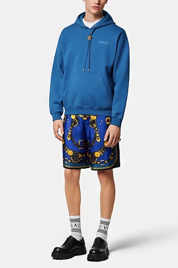 Мужское синее худи Versace Medusa   