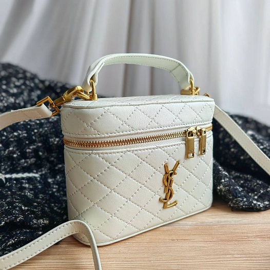 Кожаная косметичка Yves Saint Laurent Gaby Vanity 15x13 см   