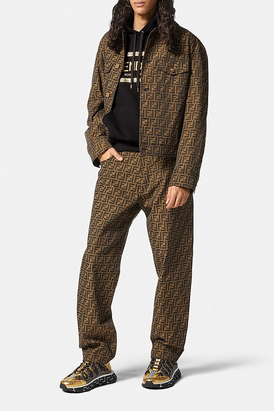 Чёрная мужская кофта Collaboration Fendi x Versace Fendace Logo