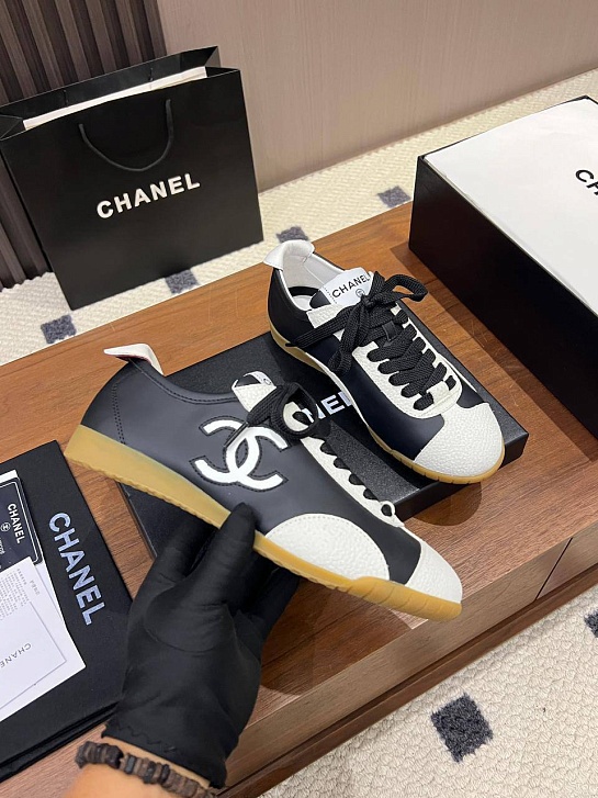 Женские кожаные кроссовки Chanel premium