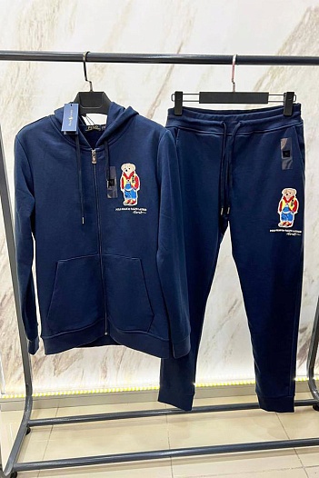Мужской синий костюм Polo Ralph Lauren logo-embroidered   