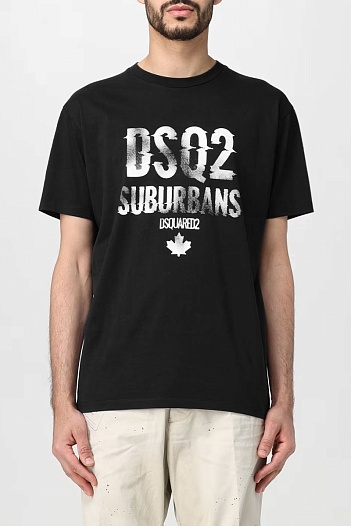 Мужская чёрная футболка Dsquared2 Suburbans   