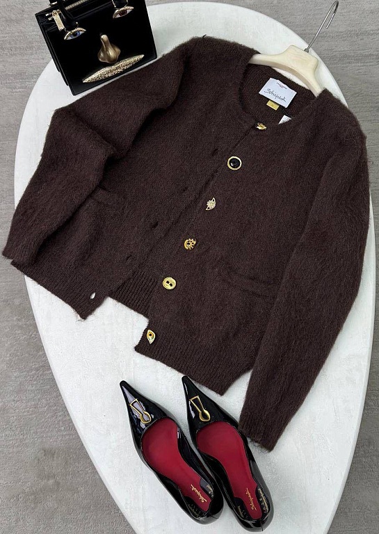 Женский кардиган коричневого цвета Schiaparelli premium