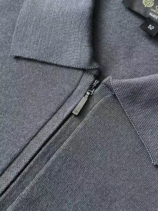 Мужское тёмно-серое поло Loro Piana premium