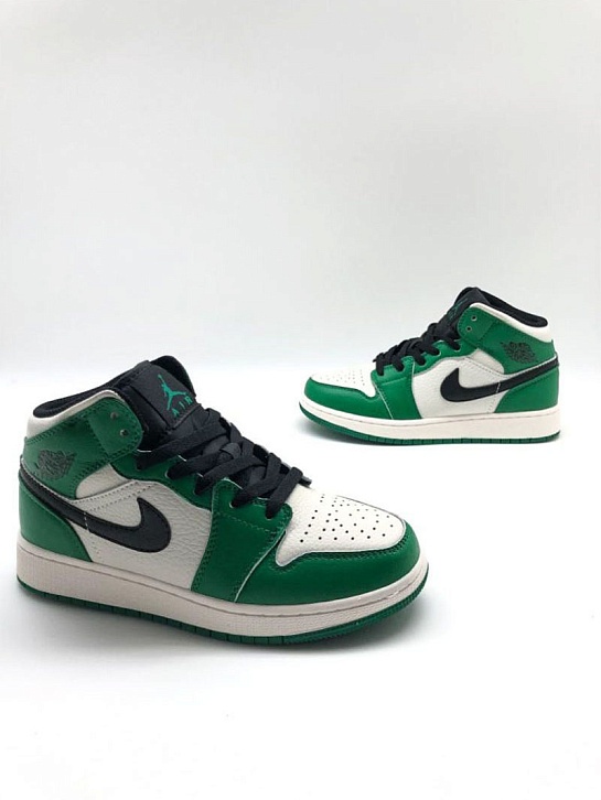 Женские кроссовки Nike Dunk High -  White / Green
