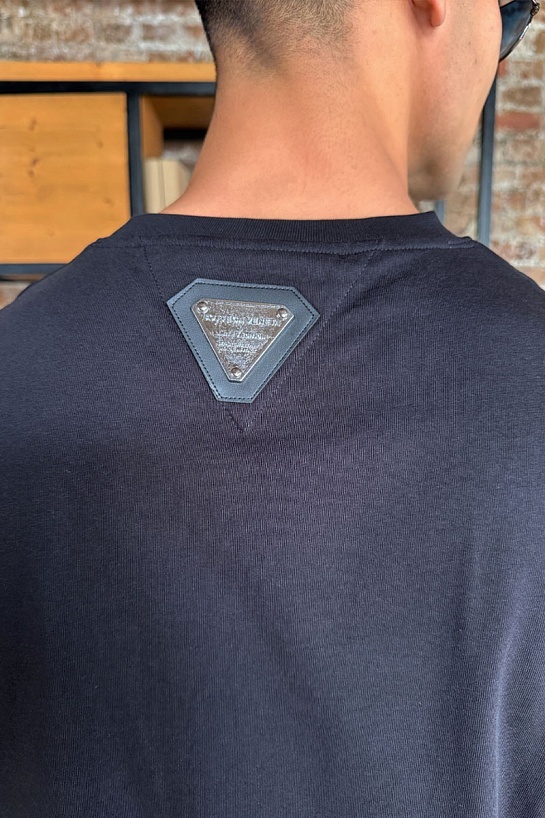 Чёрная оверсайз футболка Bottega Veneta logo-print