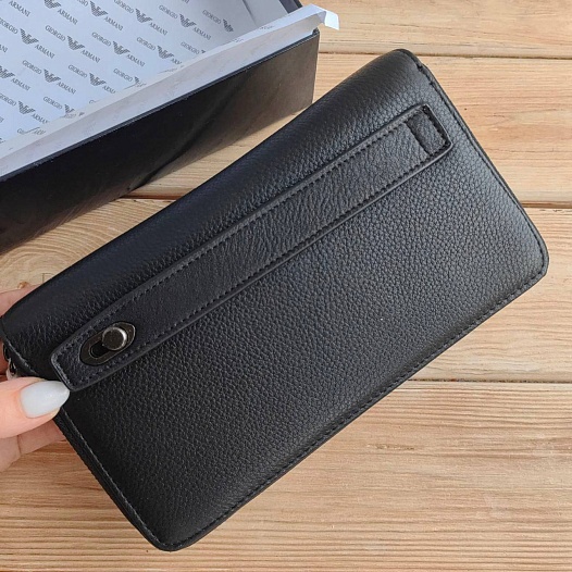 Мужская кожаная барсетка Emporio Armani 21x12 см   