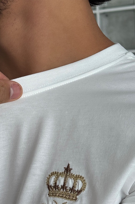 Футболка белого цвета Dolce & Gabbana bee and crown