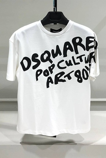 Мужская белая футболка Dsquared2 Pop '80s   