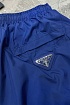 Синие шорты Prada logo-embroidered