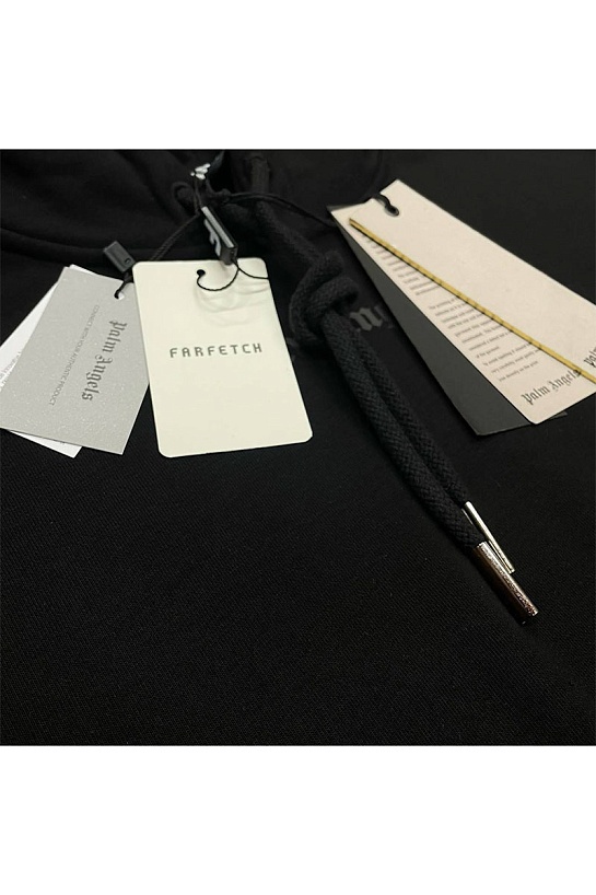 Чёрное оверсайз худи Palm Angels Classic logo-print