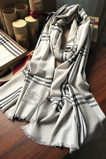 Шарф Burberry Check premium 182x71 см - Grey   