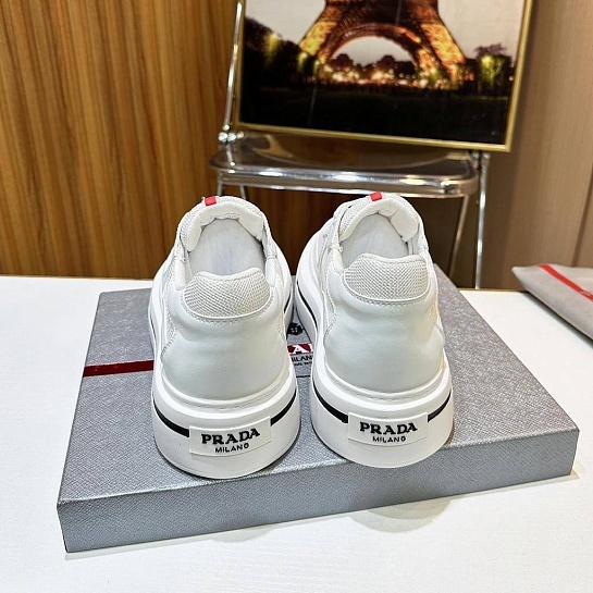 Комбинированные кроссовки Prada logo-stripe - White