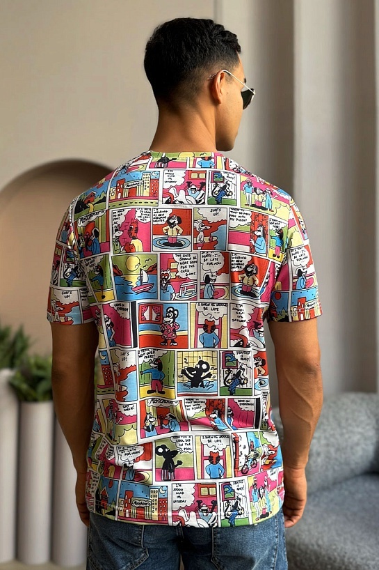 Мужская футболка Moschino comic strip graphic-print