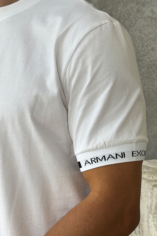 Футболка белого цвета Armani Exchange logo-tape
