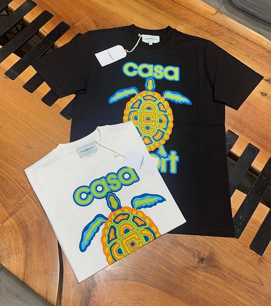 Мужская белая футболка Casablanca Turtle