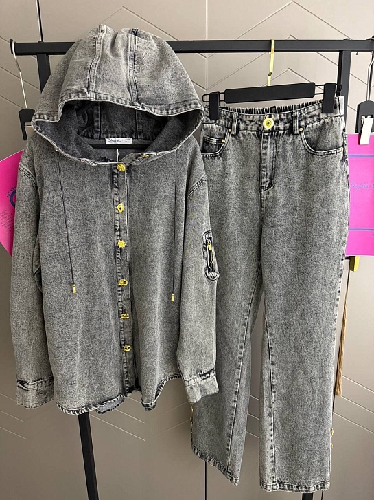 Женский джинсовый костюм Schiaparelli premium - Grey