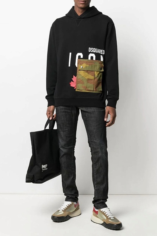 Мужской чёрный костюм Dsquared2 ICON cargo-pocket