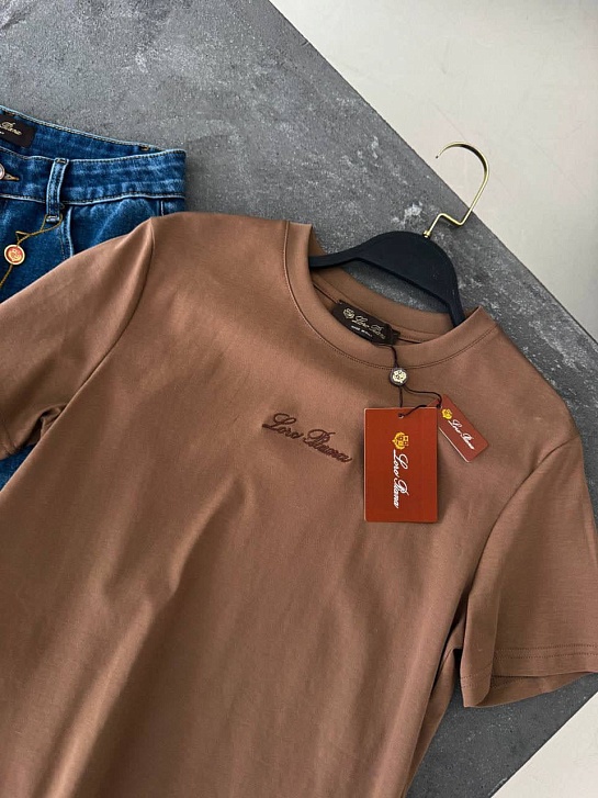 Женская базовая футболка Loro Piana premium - Brown