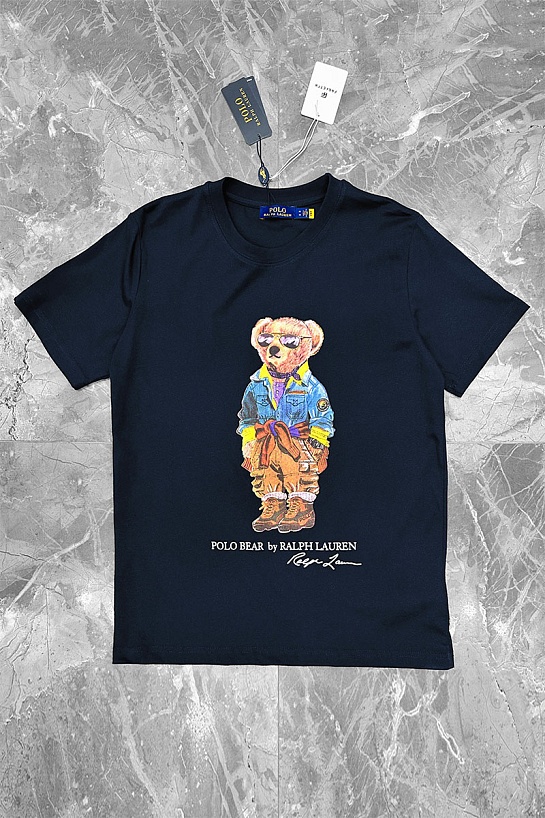 Мужская тёмно-синяя футболка Роlо Ralрh Lаurеn "Bear"