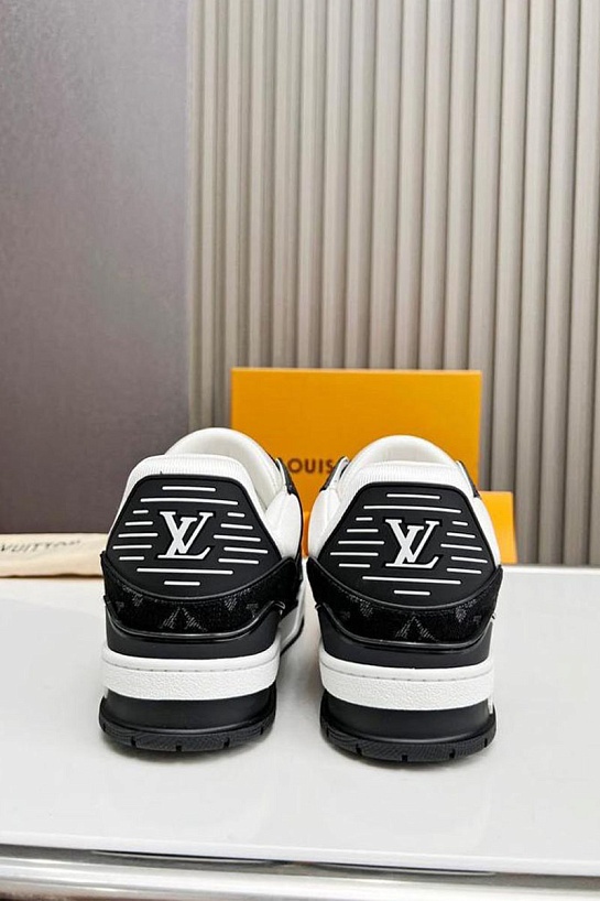 Кожаные кроссовки Louis Vuitton Trainer Monogram - White / Black