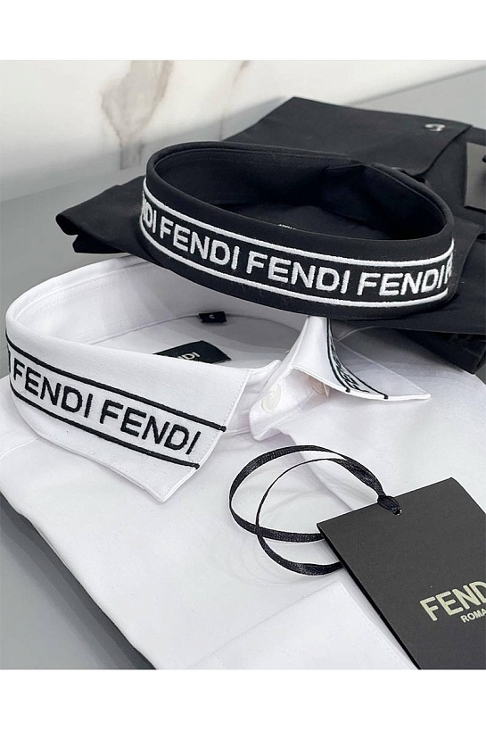 Классическая мужская рубашка Fendi белого цвета