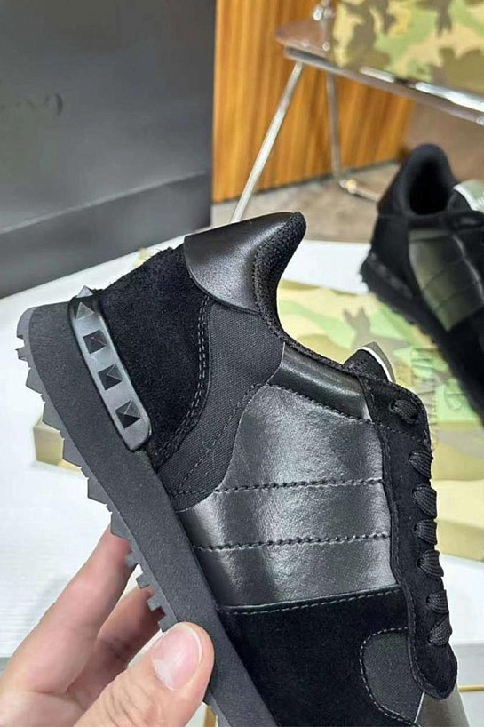 Комбинированные кроссовки Valentino Rockrunner - Black