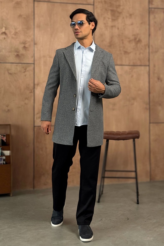 Мужское пальто серого цвета Loro Piana