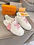 Женские кожаные кроссовки Louis Vuitton Time Out - White / Pink