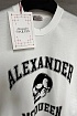 Мужская белая футболка Alexander McQueen Skull black logo-print