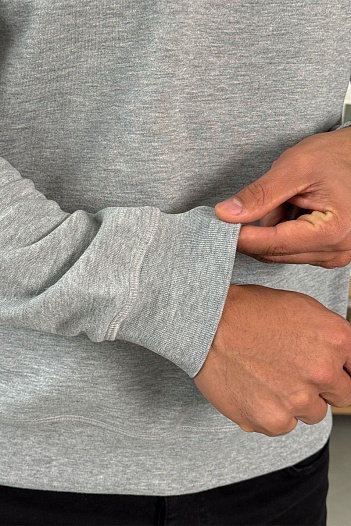 Мужской свитшот Stone Island серого цвета Compass-patch   