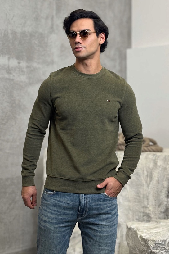 Мужской свитшот зелёного цвета Tommy Hilfiger