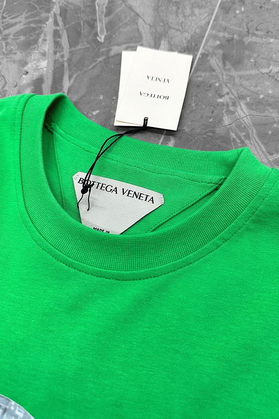 Зелёная оверсайз футболка Bottega Veneta Bear print