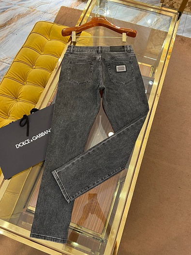 Мужские чёрные джинсы Dolce & Gabbana slim fit   