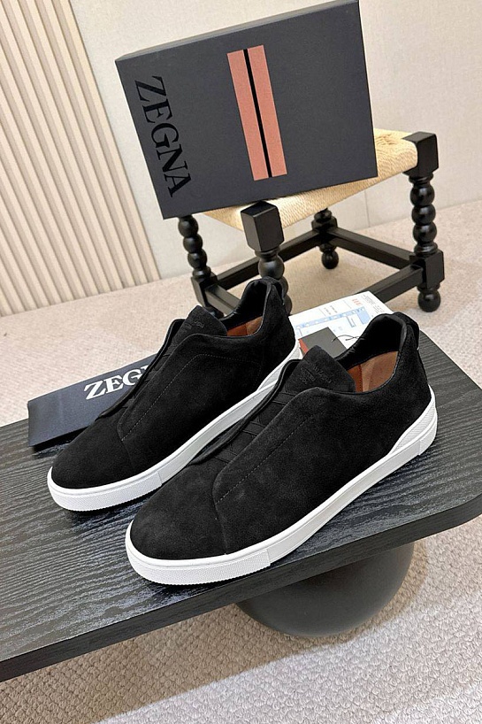 Мужские кроссовки Ermenegildo Zegna Triple Stitch - Black