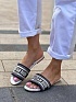 Женские шлепанцы Dior Dway Slide Embroidered Cotton