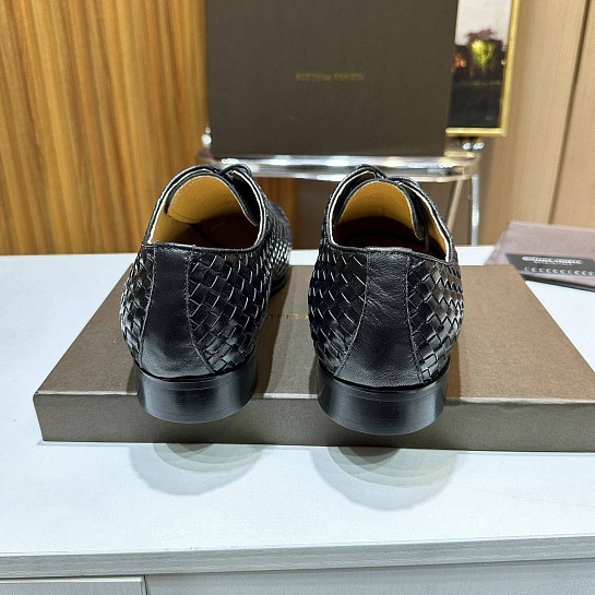 Мужские кожаные ботинки Bottega Veneta Intrecciato - Black