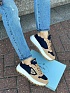 Женские комбинированные кроссовки Prada - Beige / Blue