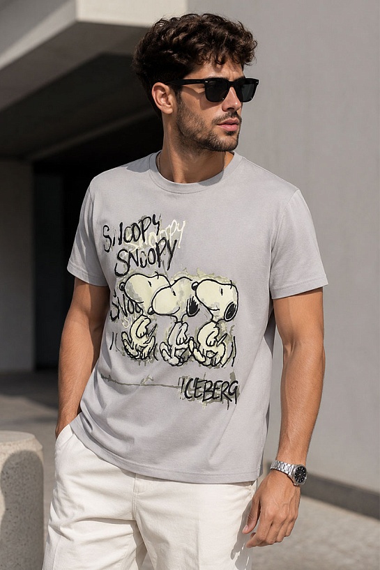 Мужская футболка Iceberg "Snoopy" - Grey