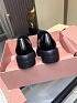 Женские кожаные лоферы MIU MIU premium  - Black