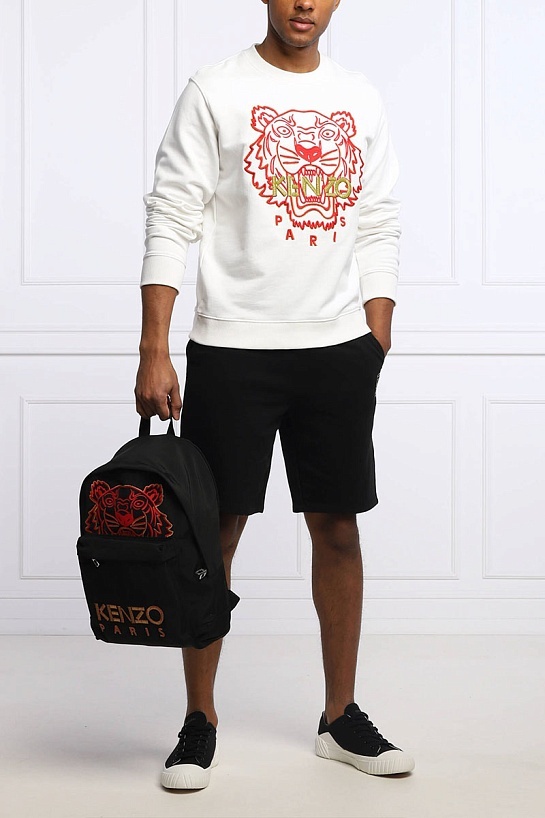 Белый мужской свитшот Kenzo Tiger Head embroidered