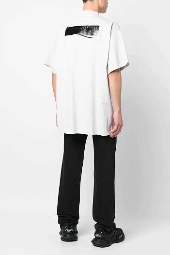 Оверсайз футболка белого цвета Balenciaga Gaffer   