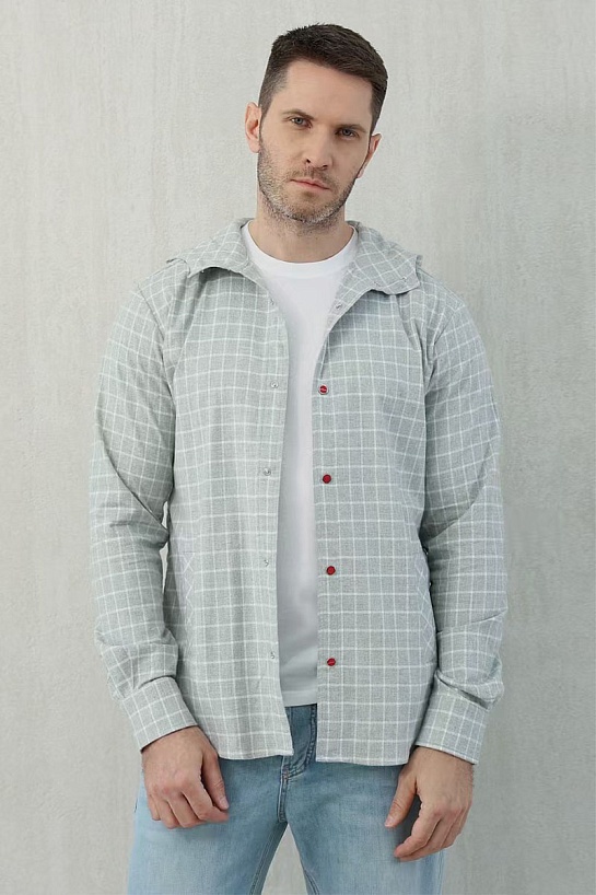 Мужская рубашка Kiton Premium - Grey Chequer