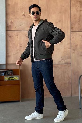 Мужская ветровка Loro Piana зелёного цвета   