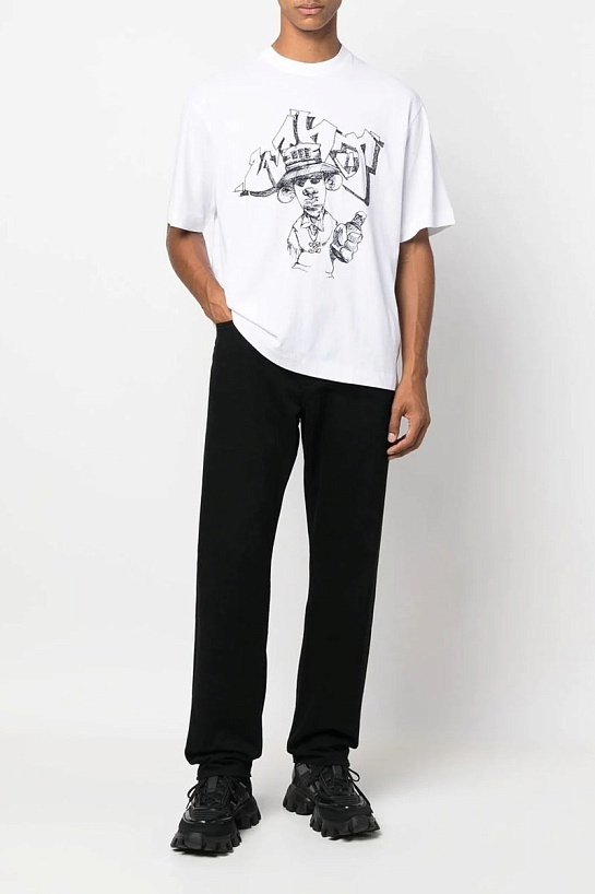 Белая мужская футболка Off-White graffiti-print