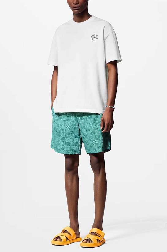 Оверсайз футболка Louis Vuitton staple-pin logo - White